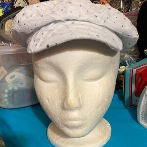Sophia Collection White Polka Dot Beret